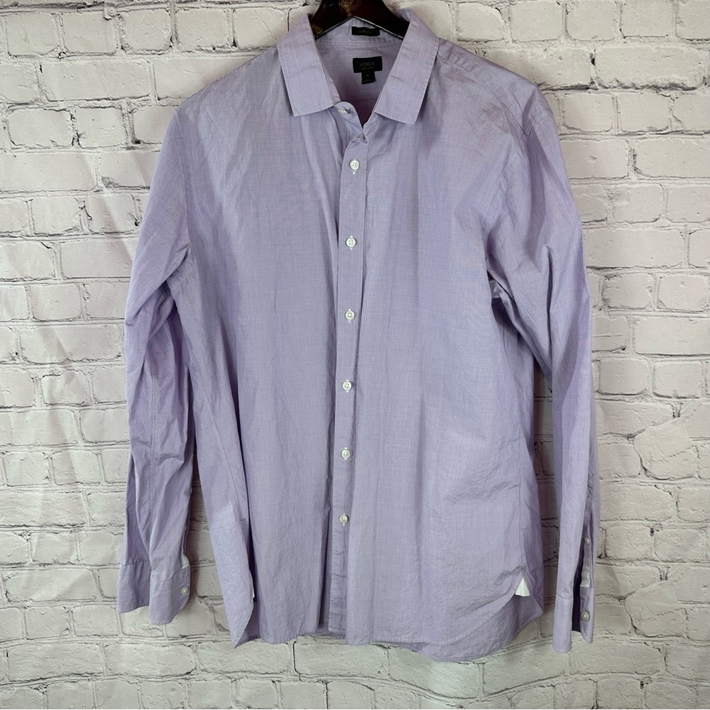J. Crew ludlow 2 ply mens XL Light Purple Dress Shirt preppy office 100% cotton